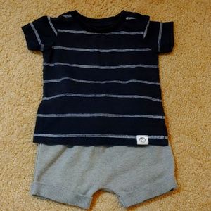 Gray & Navy 12 Month Short Set